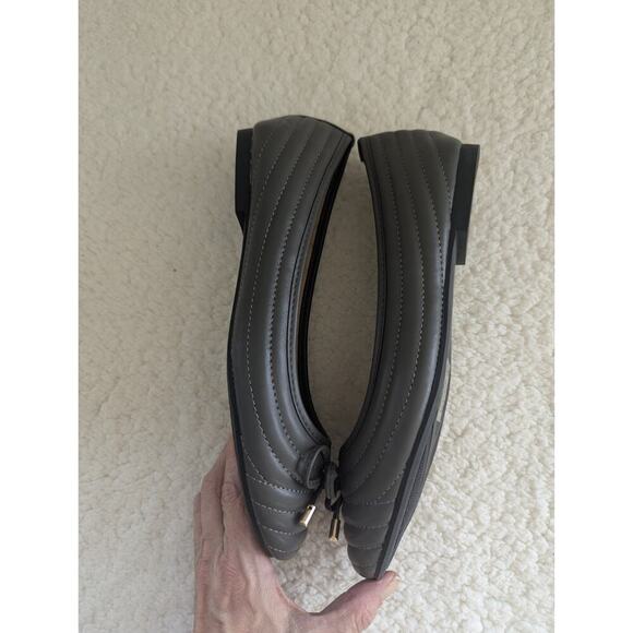 NorthStyle Women's European Leather Ballet Flats With Bow Size 10 Gray - Picture 6 of 8